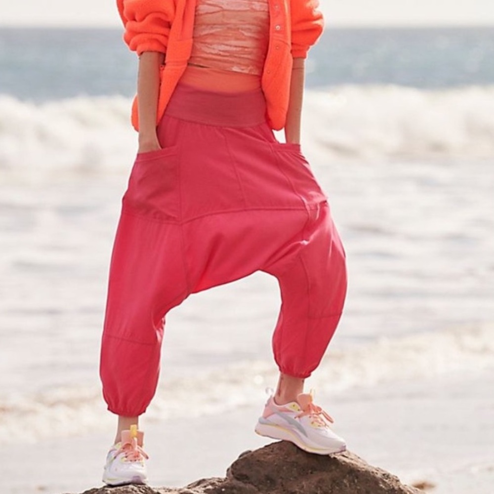 Free People Women’s Hawaiian Punch Pink (Hot Pink) Harem Pants M